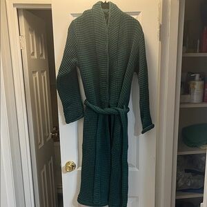 Brooklinen Dream Weave Waffle Bath Robe Botanical Green Sz XS